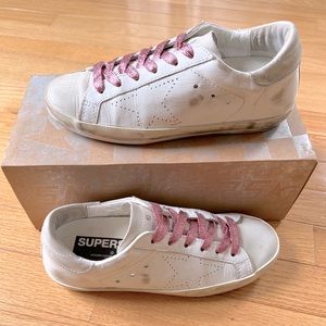Authentic Golden Goose Superstar Sneakers, Size 37 (US 7), White Skate